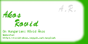 akos rovid business card