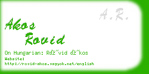 akos rovid business card